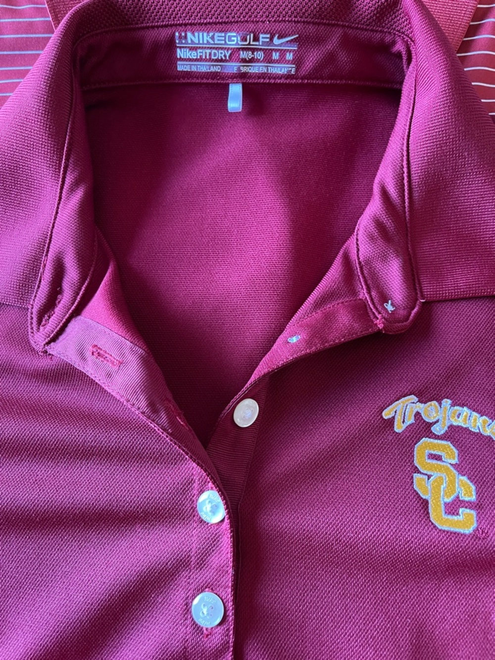 Nike Golf Maroon Polo with Yellow USC Trojans Logo - Womens: Medium.
